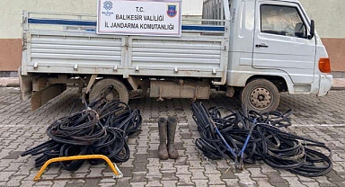 Dursunbey’de Kablo Hırsızı Suç Üstü Yakalandı