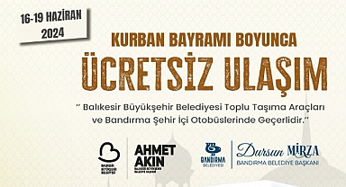 Kurban Bayramı Boyunca Balıkesir ve Bandırma'da Ücretsiz Ulaşım Hizmeti