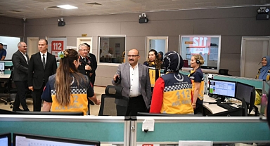 Vali Ustaoğlu'ndan 112 Acil Çağrı Merkezi ve GAMER'e Bayram Ziyareti