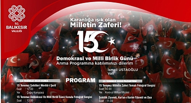 Balıkesir'de 15 Temmuz Demokrasi ve Milli Birlik Günü Anma Programı