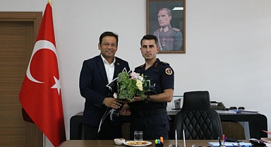 Başkan Sak'tan Yeni İlçe Jandarma Komutanına Ziyaret