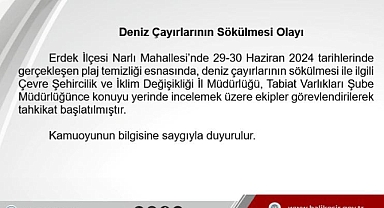 Erdek Narlı Mahallesi'nde Deniz Çayırlarının Sökülmesi İnceleniyor