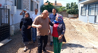 Gönen Belediye Başkanı İbrahim Palaz, Karşıyaka Mahallesi'nde Yol Çalışmalarını İnceledi
