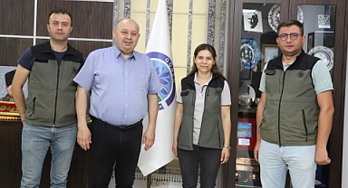 Gönen Orman İşletme Müdürü ve Marmara Grup OSGB Yetkilileri Başkan Palaz'ı Ziyaret Etti