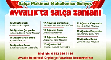 Ayvalık’ta Salça Yapma Kolaylığı: Salça Sıkma Makinesi Tekrar Mahallede