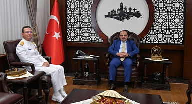 Tümamiral Erhan Aydın'dan Vali Ustaoğlu'na Ziyaret