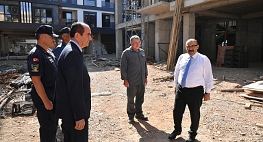 Vali Ustaoğlu, Gönen'de Yapımı Süren Sağlık Tesislerinde İncelemelerde Bulundu