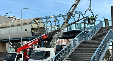 600 Evler Mahallesi Üst Geçidinde Tadilat Çalışmaları Başladı