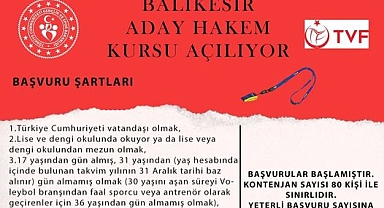 Balıkesir’de Voleybol Aday Hakem Kursu Açılıyor