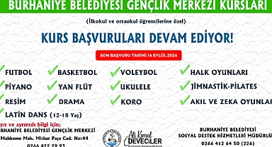 Burhaniye Belediyesi Gençlik Merkezi Kursu Başvuruları Devam Ediyor