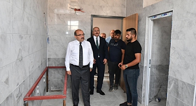 Vali Ustaoğlu, Naim Süleymanoğlu İlkokulu İnşaatını İnceledi