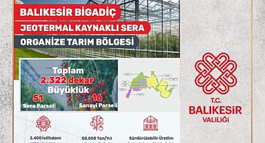 Bigadiç’te Jeotermal Kaynaklı Sera Organize Tarım Bölgesi Kuruluyor