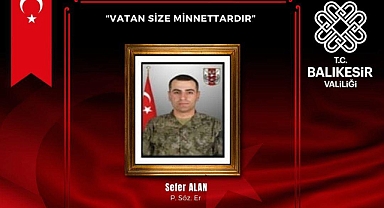 Piyade Sözleşmeli Er Sefer Alan Şehit Oldu: Balıkesir Valisi’nden Taziye Mesajı