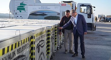 Ayvalık Sokaklarına 500 Yeni Çöp Konteyneri Yerleştiriliyor