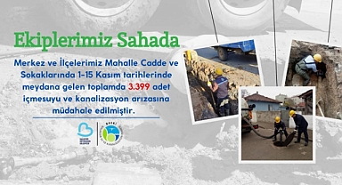 BASKİ Ekipleri 3.399 Arızaya Müdahale Ederek Sorunları Çözmeye Devam Ediyor