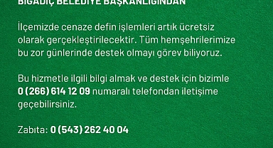 Bigadiç Belediyesi, Cenaze Defin İşlemlerini Ücretsiz Yapacak