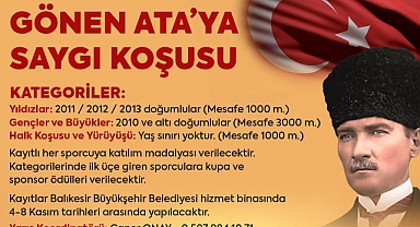 Gönen Belediyesi’nden “Atatürk’e Saygı Koşusu” Etkinliği