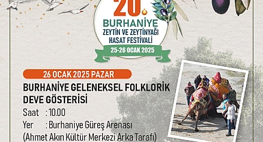 Burhaniye Zeytin ve Zeytinyağı Hasat Festivali'nin İkinci Gününde Geleneksel Folklorik Deve Gösterisi