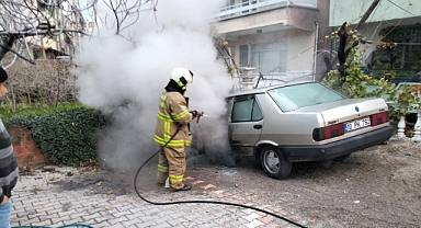 Havran'da Araç Yangınına Hızlı Müdahale