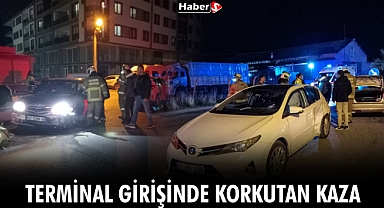 Terminal Girişinde Korkutan Kaza