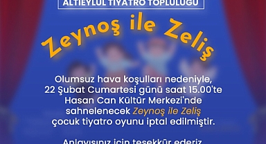 Altıeylül'de Çocuk Tiyatrosu Gösterisi Olumsuz Hava Şartları Nedeniyle İptal Edildi