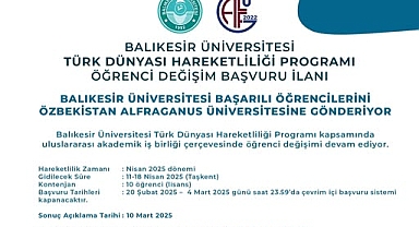 Balıkesir Üniversitesi Öğrencilerine Uluslararası Deneyim Fırsatı Sunuyor