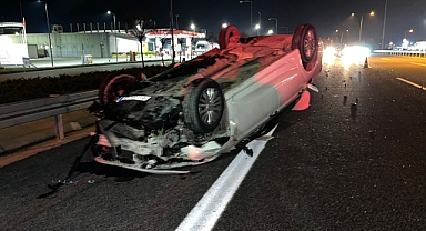 İzmir Yolu’nda Zincirleme Kaza Takla Atan Araçtan Mucize Kurtuluş!