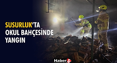 Susurluk’ta Okul Bahçesinde Yangın