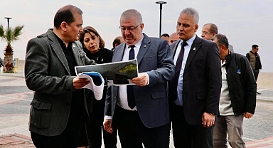 Edremit Belediye Başkanı Mehmet Ertaş, Akçay Kordon Meydanı Düzenleme Projesini Yerinde İnceledi
