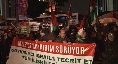 İsrail Başkonsolosluğu önünde 'Gazze' protestosu
