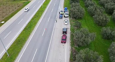 İznik İlçe Jandarma Komutanlığı dron destekli geçme yasağı denetimi gerçekleştirdi