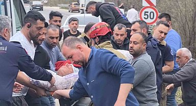 Kontrolden çıkan tır şarampole yuvarlandı: 1 yaralı