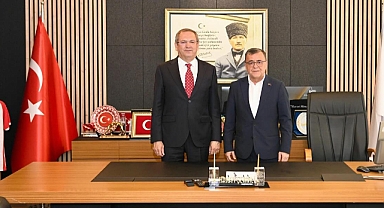 Altıeylül Belediye Başkanı Hakan Şehirli'den Ayvalık Belediye Başkanı Mesut Ergin’e Ziyaret Teşekkürü