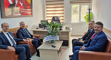 İl Millî Eğitim Müdürü Murat Demir, Altıeylül İlçe Millî Eğitim Şube Müdürü Ali Demir’e Hayırlı Olsun Ziyaretinde Bulundu