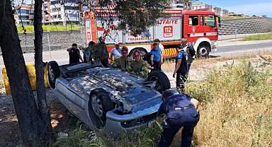 Balıkesir Çevre Yolu'nda Takla Atan Araçta 2 Kişi Yaralandı