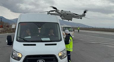 Mersin'de Havadan Dron Destekli Trafik Denetimi