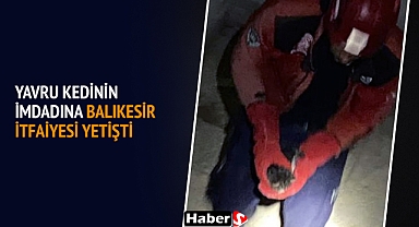 Yavru Kedinin İmdadına Balıkesir İtfaiyesi Yetişti!