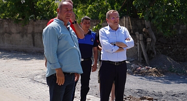 Ayvalık Altınova’da Altyapı ve Yol Çalışmaları Aralıksız Sürüyor