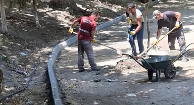 Edremit’te Şahindere Mesire Alanında Dönüşüm Başladı: Yol ve Kaldırım Çalışmaları Sürüyor