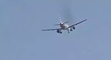 Las Vegas'ta Korkutan Uçak Anları