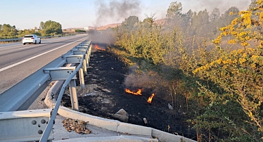 İzmir-İstanbul Otoyolu’nda Yangın Paniği