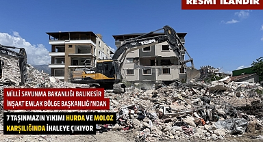 MİLLİ SAVUNMA BAKANLIĞI BALIKESİR İNŞAAT EMLAK BÖLGE BAŞKANLIĞI'NDAN