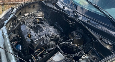 Balya’da Araç küle döndü