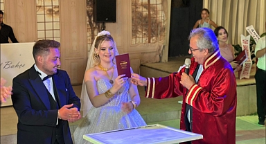 Başkan Dursun Mirza, Aybars ve Şimal’in Nikâhını Kıydı