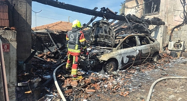 İvrindi’de Ev ve Araç Yangınına İtfaiyeden Hızlı Müdahale