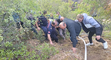 Kepsut’ta Korkutan Kaza: Araç Ormanlık Alana Uçtu, Yangın Çıktı