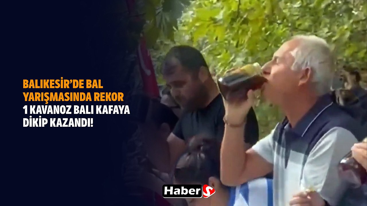 Balıkesir'de Bal Yarışmasında Rekor: 1 Kavanoz Balı Kafaya Dikip Kazandı!