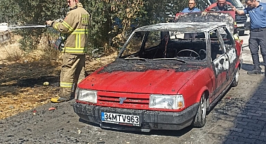 Edremit’te Araç Yangını Paniğe Yol Açtı