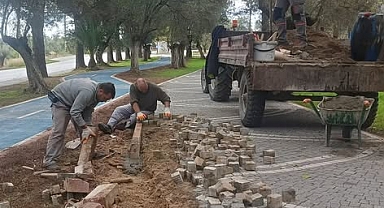 Edremit’te Güre Mahallesi’nde Yol ve Kaldırım Onarım Çalışmaları Başladı