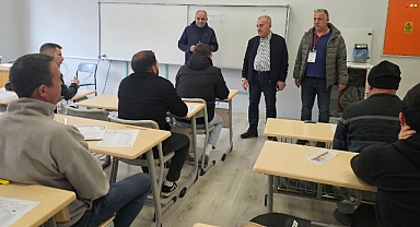 Altıeylül’de İş Makineleri Operatörlük Sınav Merkezine İnceleme Ziyareti